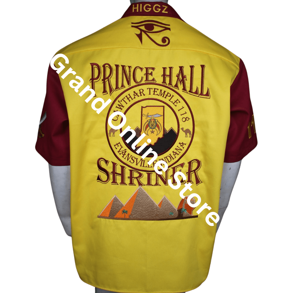 Shriner shirts, Shriners apparel, ceremonial shirts, fraternal organization shirts, quality craftsmanship, comfortable clothing Shriner shirt showcasing the organization's logo and quality craftsmanship