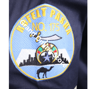 Rofelt Pasha Embroidered Dickies For men Customized Design with temple name and number 3 Shriner walking shirt with embroidery Shriner walking shirt with pockets Custom Shriner walking shirt with dickey Dickey style Shriner walking shirts Embroidered Shriner casual shirt