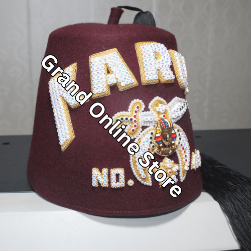 Custom embroidered Shriner Fez for Masonic members Shriner Fez Hat - Masonic Fraternity Fez with Custom Embroidery