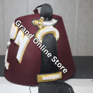 Shriner Fez hat with Shriner emblem and tassel Custom embroidered Shriner Fez for Masonic members 3 Shriner Fez Hat - Masonic Fraternity Fez with Custom Embroidery