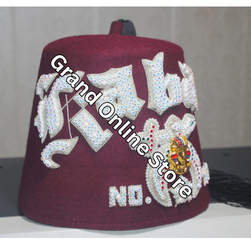 Custom embroidered Shriner Fez for Masonic members Shriner Fez Hat - Masonic Fraternity Fez with Custom Embroidery