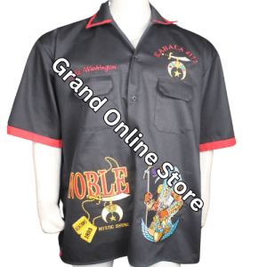 Shriner shirt with embroidery Shriner walking shirt with pockets Custom Shriner walking shirt with dickey Dickey style Shriner walking shirts Embroidered Shriner casual shirt