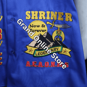 Shriner shirt with embroidery Shriner walking shirt with pockets Custom Shriner walking shirt with dickey Dickey style Shriner walking shirts Embroidered Shriner casual shirt