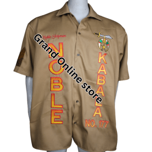 Shriner shirt with embroidery Shriner walking shirt with pockets Custom Shriner walking shirt with dickey Dickey style Shriner walking shirts Embroidered Shriner casual shirt