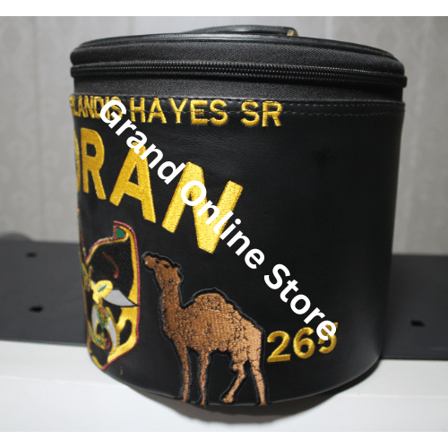 Custom Shriner Fez case with durable Embroidery Elegant Shriner Fez case for storing your fez