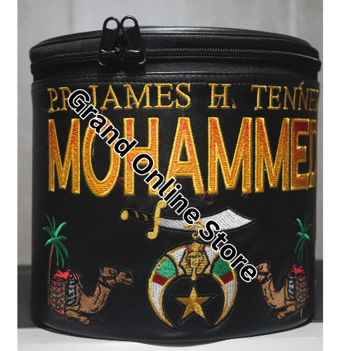 Custom Shriner Fez case with durable Embroidery Elegant Shriner Fez case for storing your fez