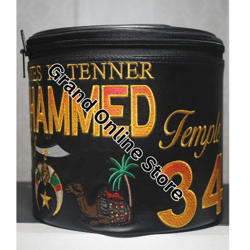 Custom Shriner Fez case with durable Embroidery Elegant Shriner Fez case for storing your fez