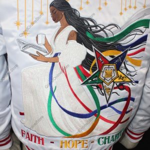 Custom OES Varsity Jacket, Personalized Eastern Star Jacket with Embroidery | Custom Fraternal Apparel & Gift for OES Members 4 IMG 9343