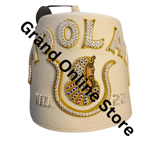 Moolah Court Custom Embroidered DOI Fez Hat Luxurious DOI Fez for Official Events