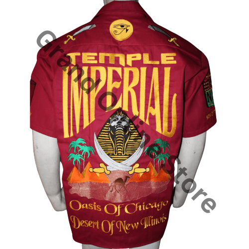 Imperial Temple Shriner Walking Shirts Comfortable Casual Half Sleeve Button Up Shirts