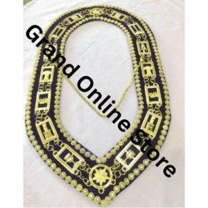 Royal Arch Chapter Chain Collar Gold Plated with Rhinestones