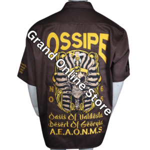 Ossipe Temple No. 65 Shriner walking shirt with custom embroidery