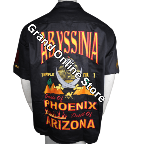 Abbysinia Temple Shriner shirt Prince Hall Shriner Embroidered Shirt with Temple Name