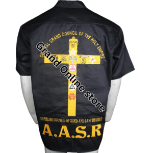 Knights Templar Commandery Shirt Black Oversized Embroidery shirt 33 degree Emblem shirt