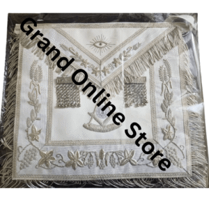 Past Master Mason Masonic Aprons with Hand Embroidery Silver Bullion Wire
