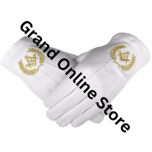 Masonic gloves with Embroidered Compasses symbol High Quality Material