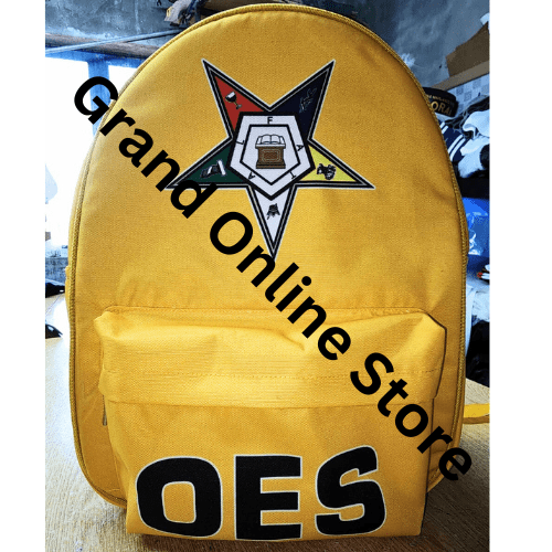 Custom OES Backpack with Eastern Star Sublimation Stylish Yellow OES Backpack for Eastern Star Members