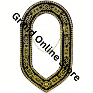 Blue Lodge Chain Collars With Gold-plated Brass Jewels on Blue Velvet