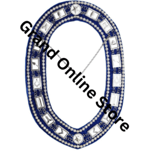 Premium Blue Lodge Chain Collar with Customizable Design on Blue Velvet