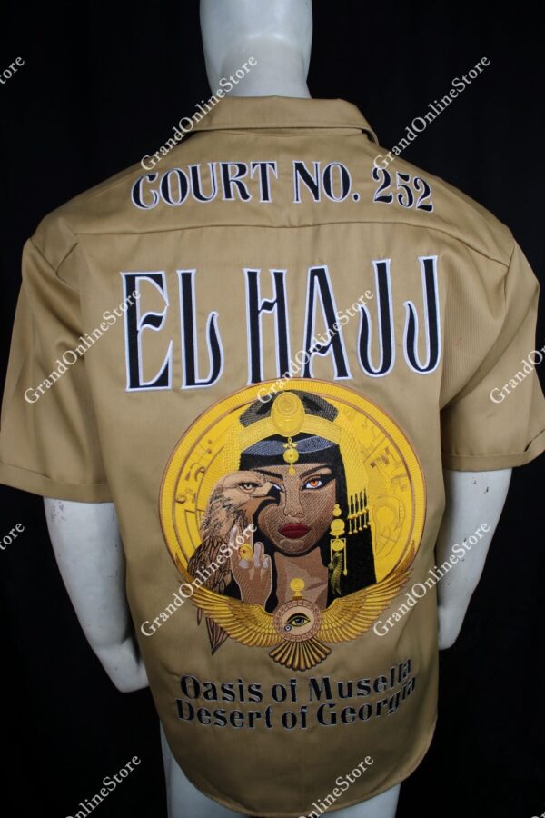 Walking Shirt inspired by El Hajj Court – Custom Embroidered DOI Walking Shirt for a distinguished Walking Shirt DOI appearance.