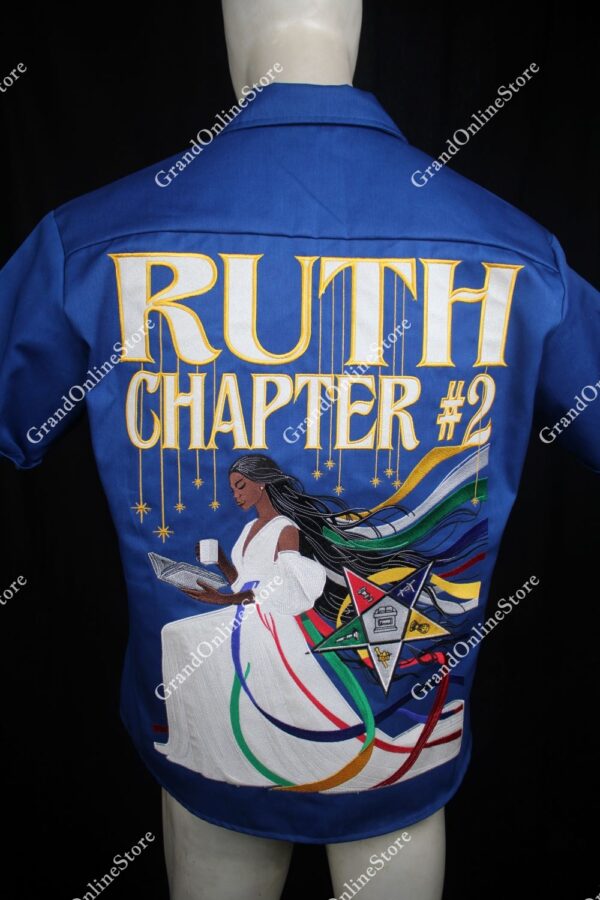 Walking Shirt with Custom Embroidery – Ruth Chapter Edition | Elegant OES Walking Shirt | Walking Shirt OES Style