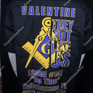Valentine Lodge Masonic walking shirt with custom embroidery