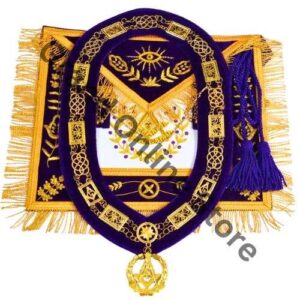 Masonic Grand Lodge Chain Collar and Grand Lodge Past Master Apron + Jewel