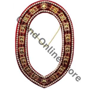 Shriner chain Collar With gold Rhinestones
